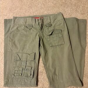 Vintage Y2K Guess Jeans Olive Cargo Pants – Wide Leg Utility Style